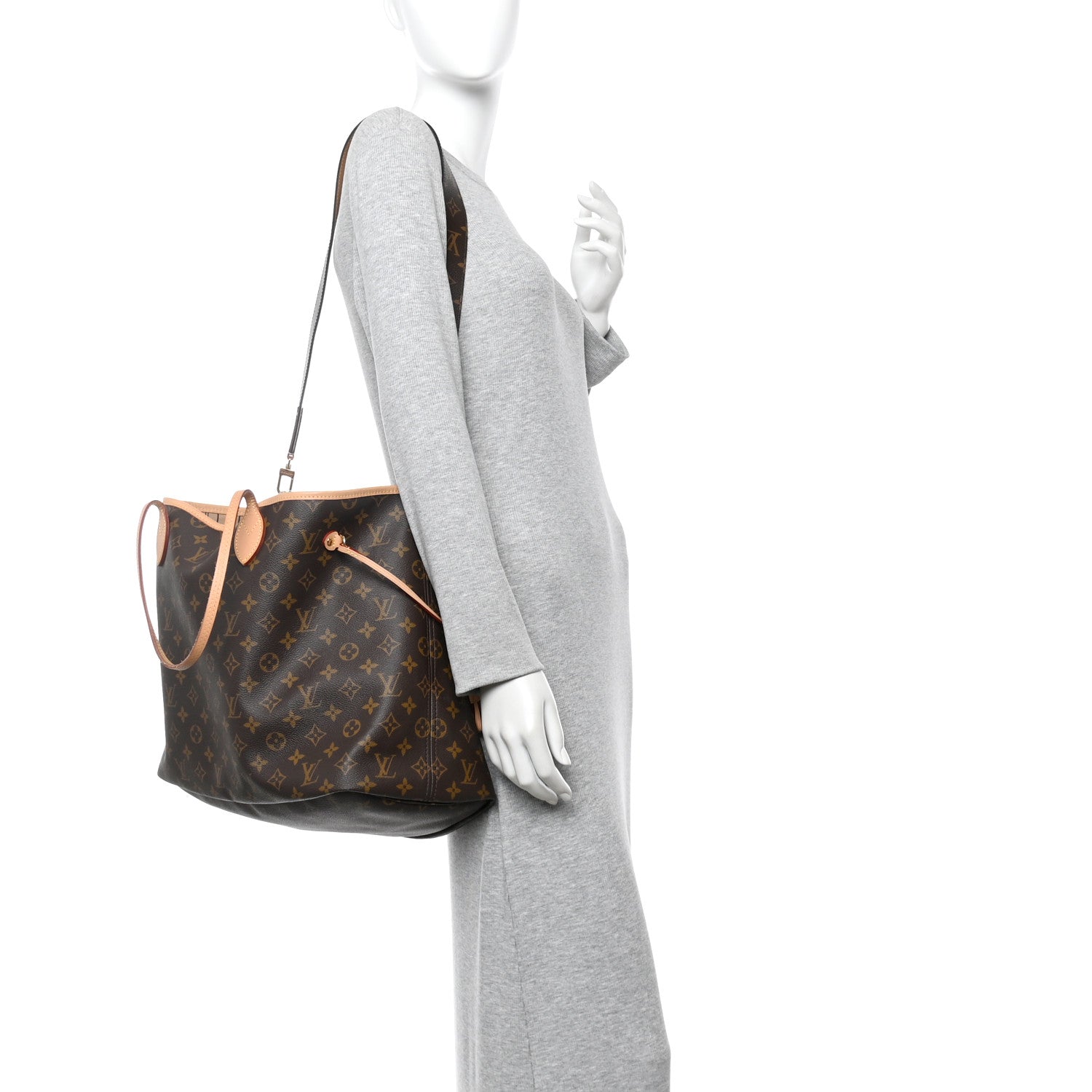 Louis Vuitton Monogram Stamped Inside Out Neverfull Bandouliere GM Beige 2 of 16