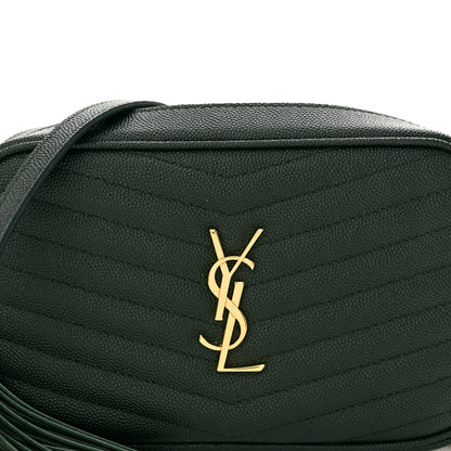 Saint Laurent Grain De Poudre Matelasse Monogram Mini Lou Camera Bag New Vert Fonce 3 of 7