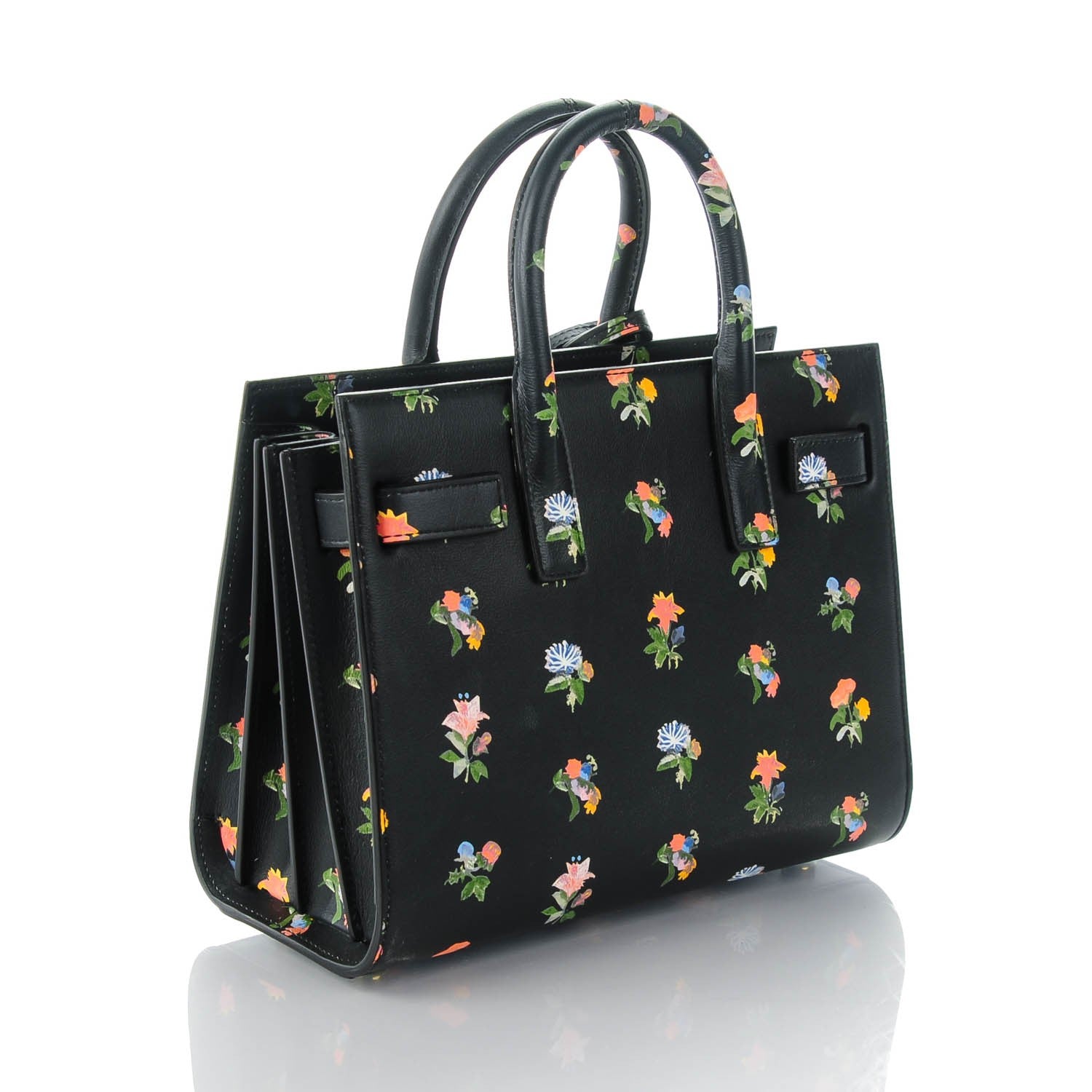 Saint Laurent Calfskin Prairie Printed Nano Sac De Jour Black Multicolor 3 of 7