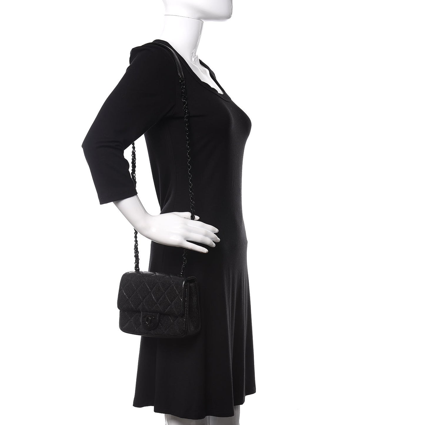 Caviar Quilted Incognito Mini Square Flap Black