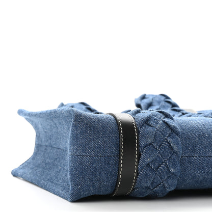 Chloe Denim Calfskin Small Braided Woody Ribbon Tote Blue 9 of 9
