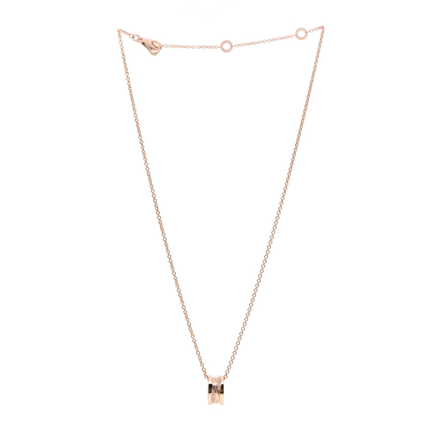 18K Rose Gold Diamond B.Zero1 Legend Pendant Necklace
