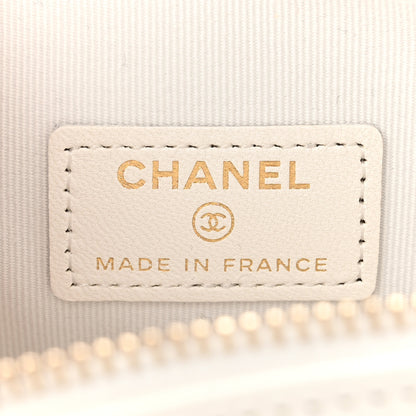 Chanel Lambskin Quilted CC In Love Heart Clutch With Chain White 6 of 11