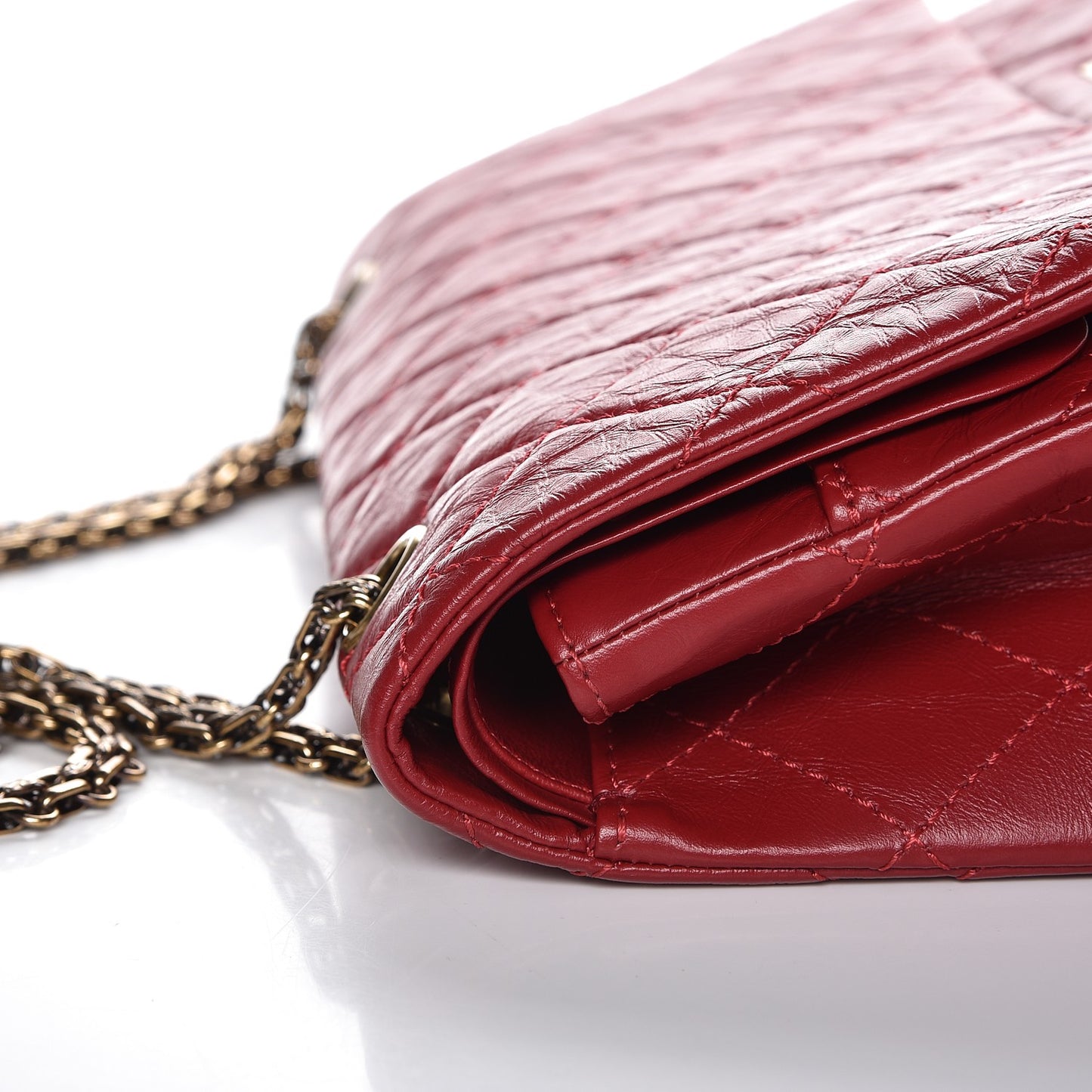 Aged Calfskin Quilted 2.55 Reissue 227 Flap Red