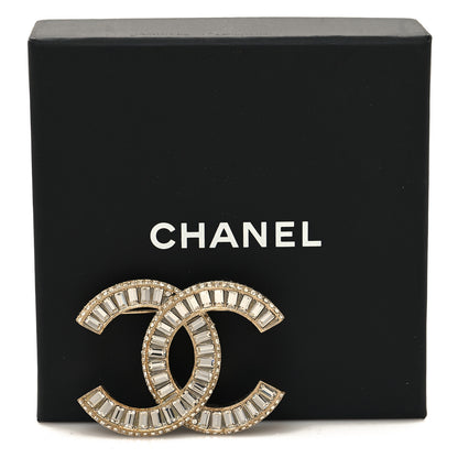 Chanel Baguette Crystal CC Brooch Gold 5 of 5