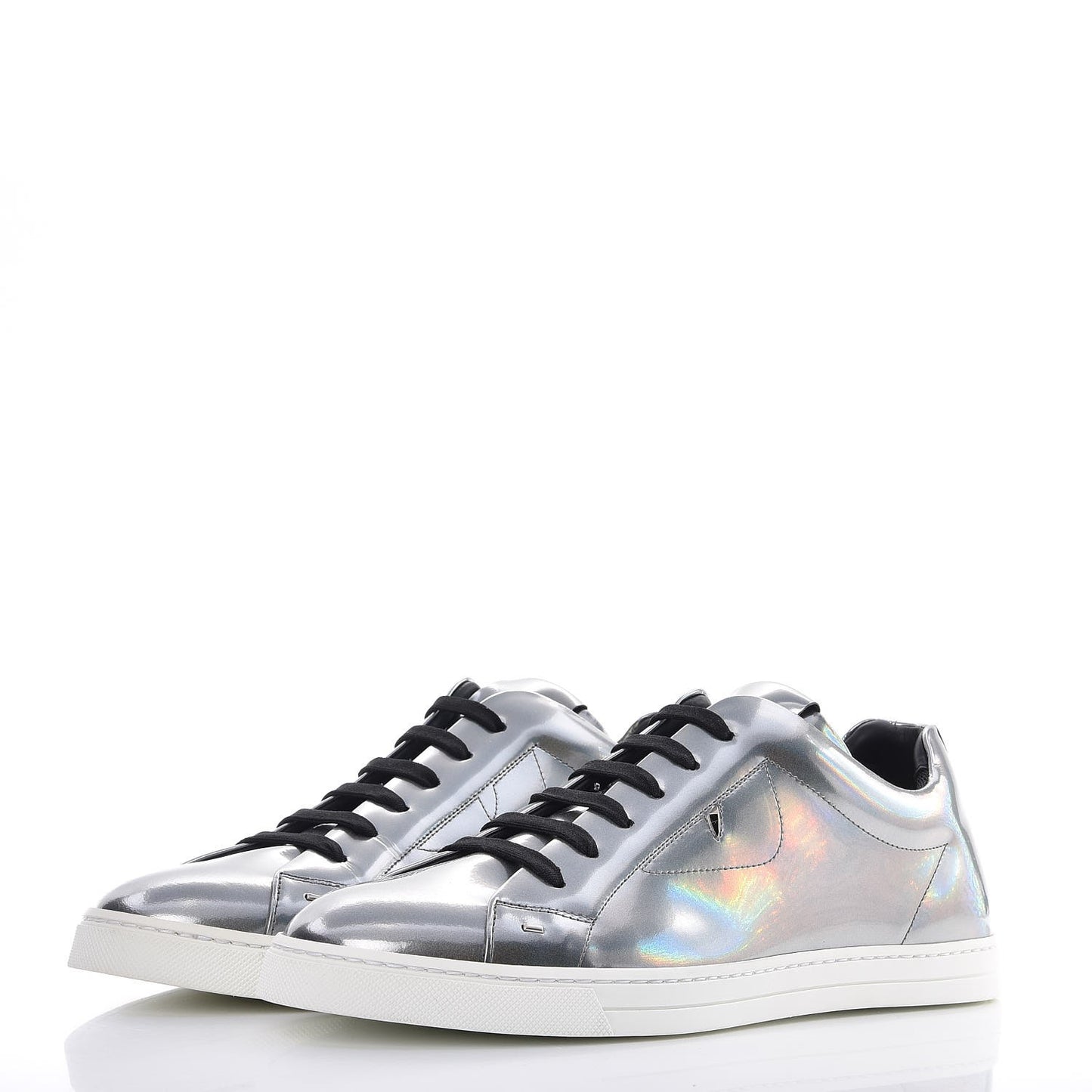 Patent Monster Bag Bug Mens Low Top Sneakers 8 Argento