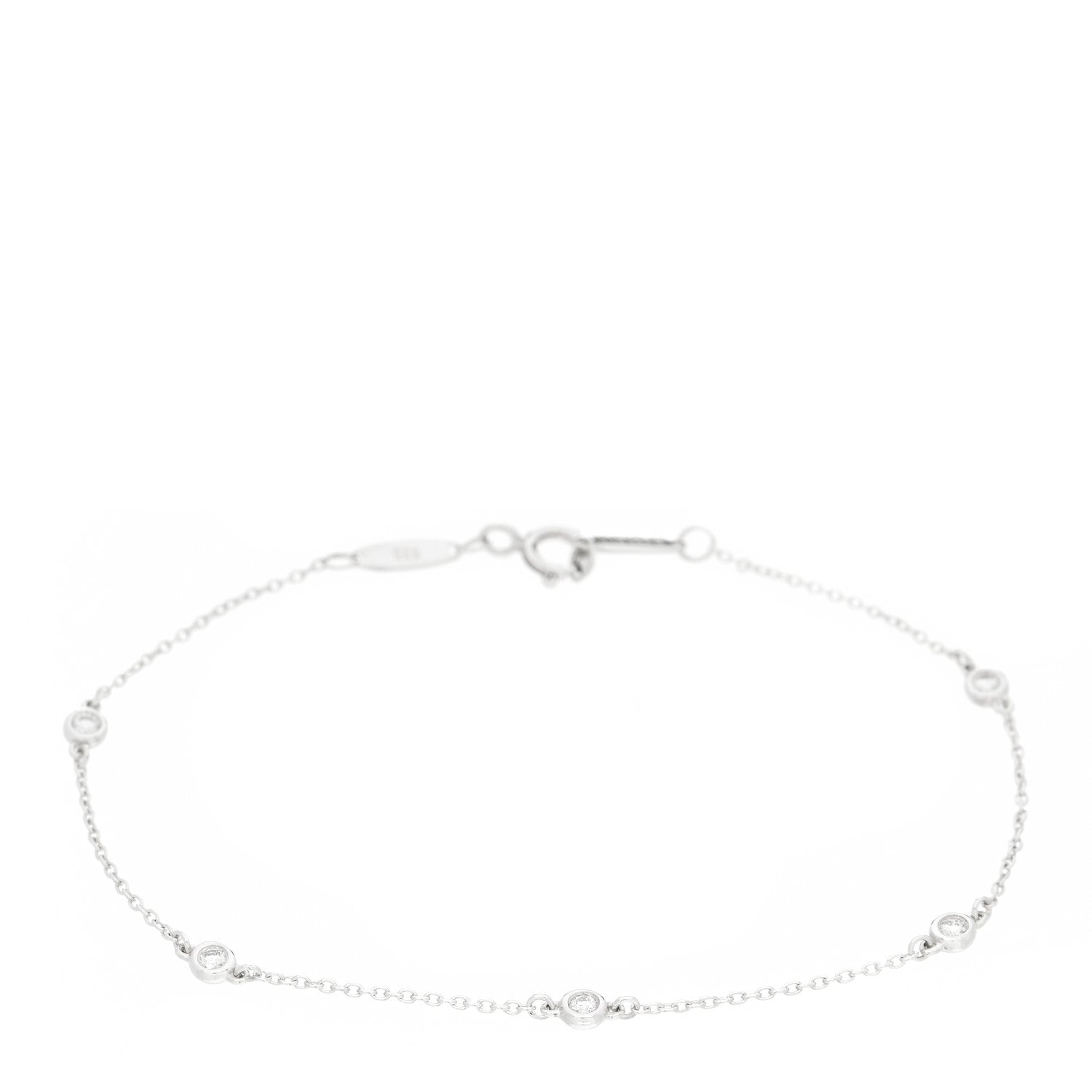 Tiffany Sterling Silver Diamond .15ct Elsa Peretti Diamonds By The Yard Bracelet 1 of 4