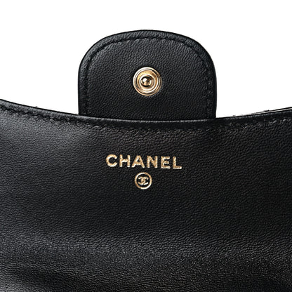Chanel Lambskin Quilted Top Handle Flap Coin Purse With Chain Black 6 of 11