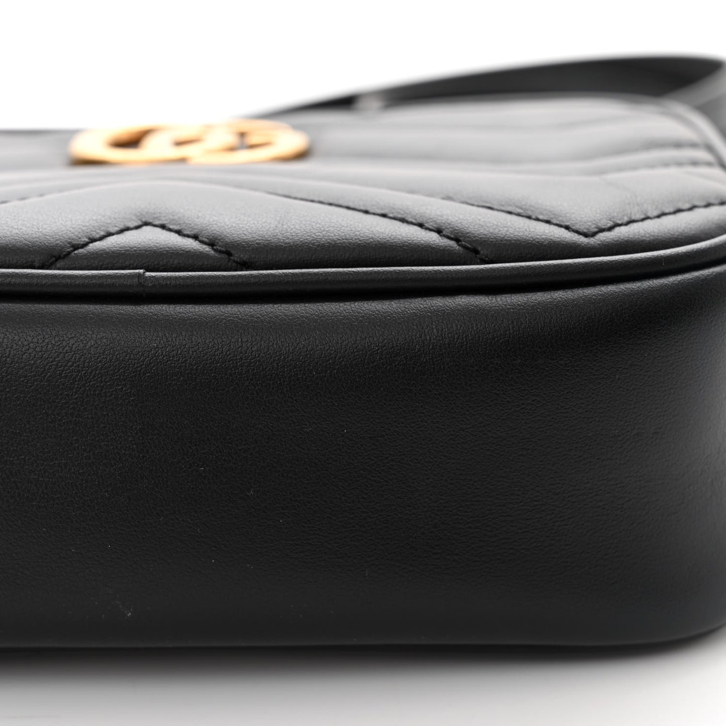 Calfskin Matelasse Mini GG Marmont Chain Shoulder Bag Black