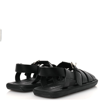 Prada Spazzolato Rois Mens Fisherman Cage Sandals 9 Black 5 of 13