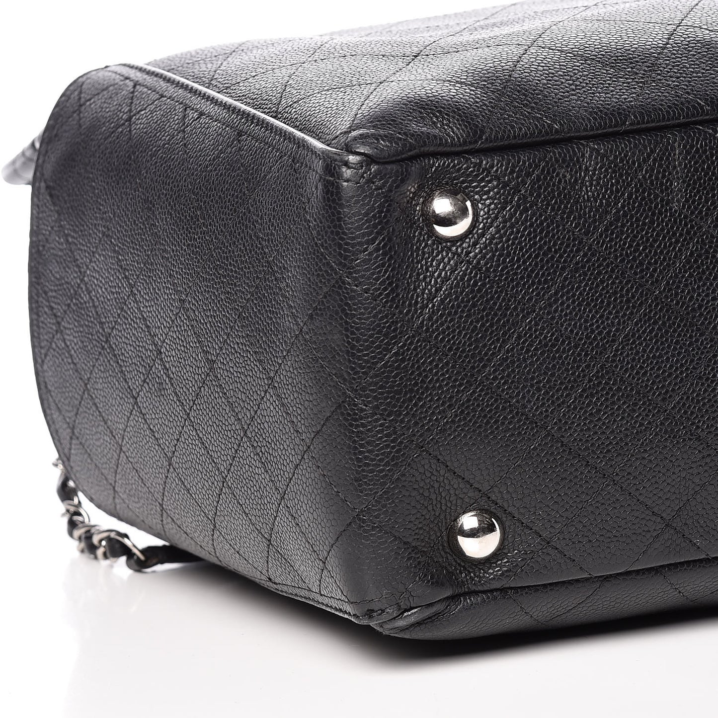 Grained Calfskin CC Pocket Tote Black