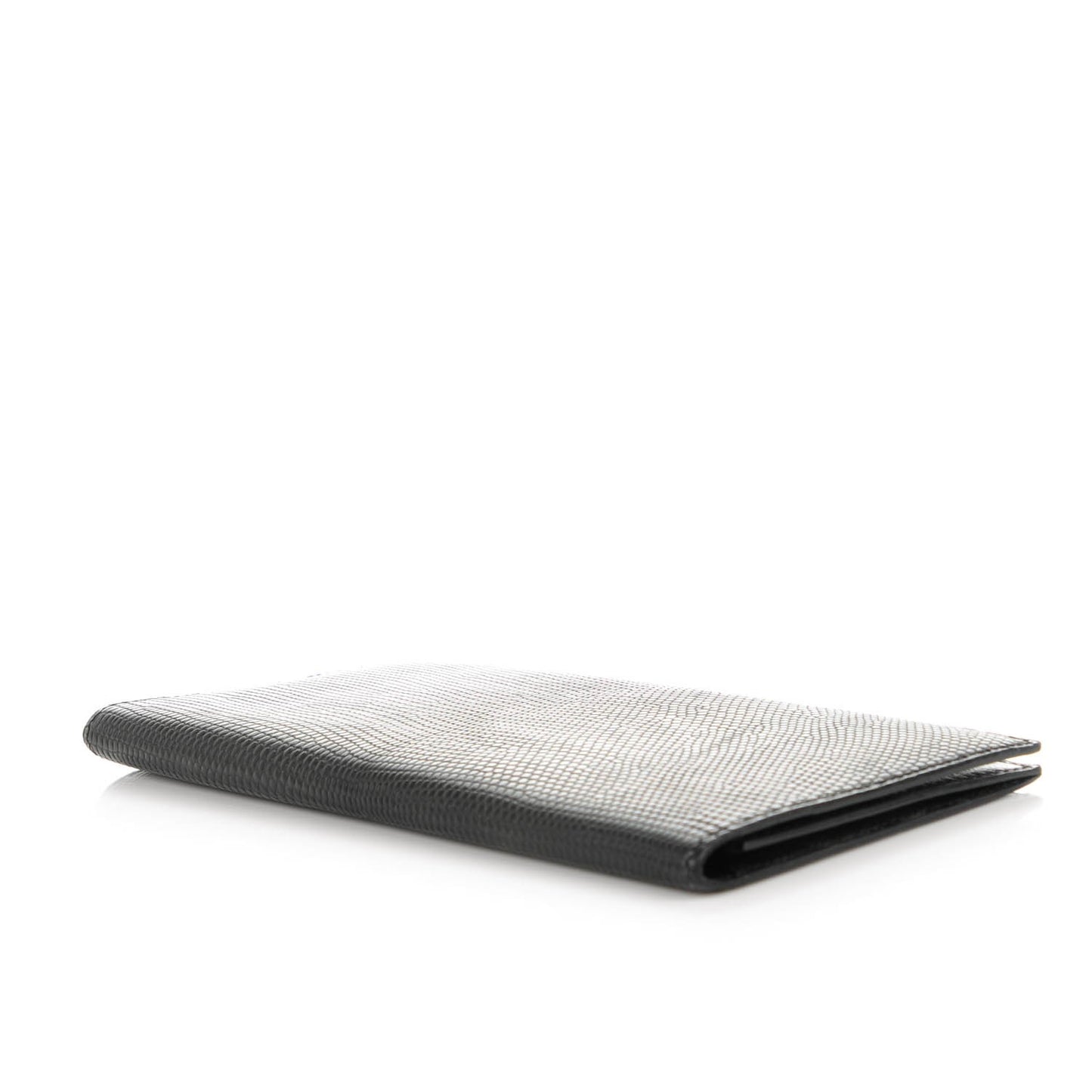 Lizard Niloticus MC2 Fleming Checkbook Holder Wallet Black