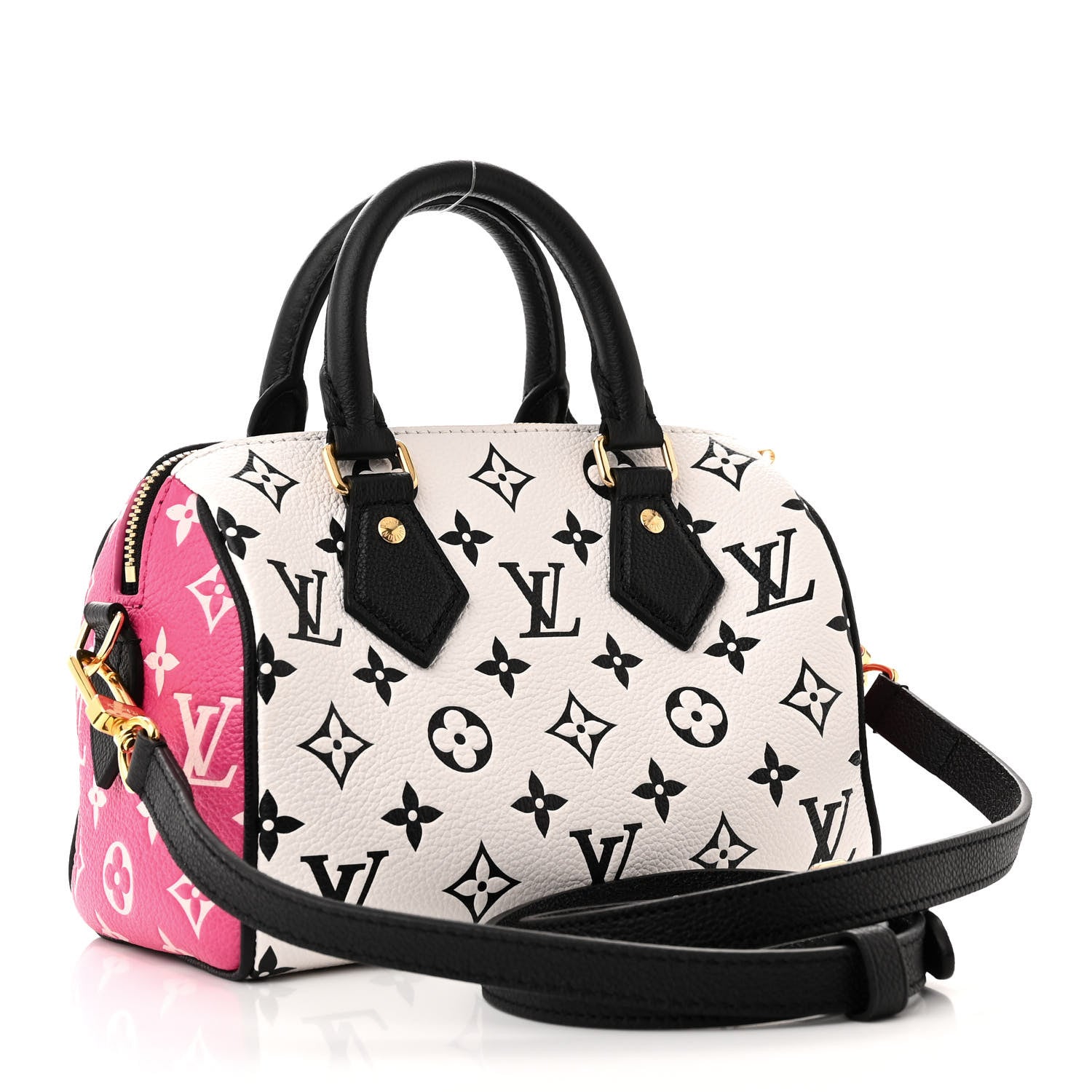 Louis Vuitton Empreinte Monogram Spring in the City Speedy Bandouliere 20 Black White Pink 2 of 10