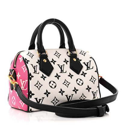 Louis Vuitton Empreinte Monogram Spring in the City Speedy Bandouliere 20 Black White Pink 2 of 10