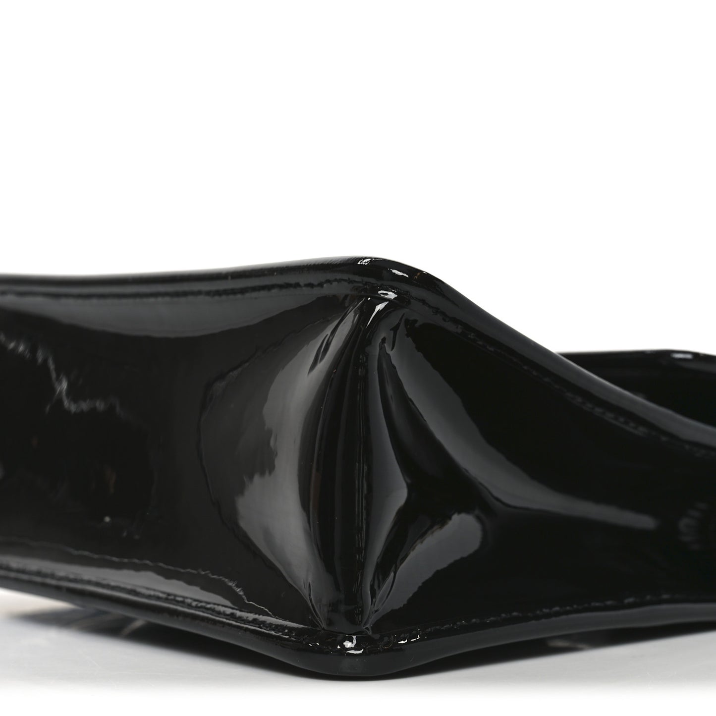 Patent Quilted Mini Graphic Catch Flap Black