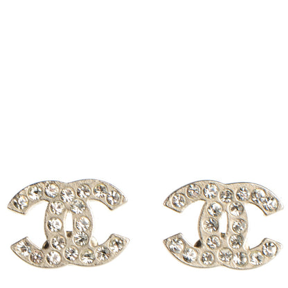 Chanel Crystal Timeless CC Earrings Silver 1 of 5