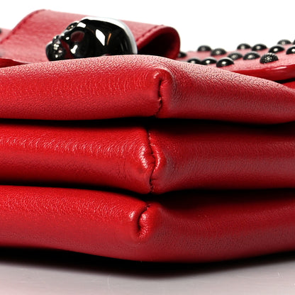 Alexander McQueen Calfskin Studded Small Twin Skull Chain Crossbody Red 11 of 11