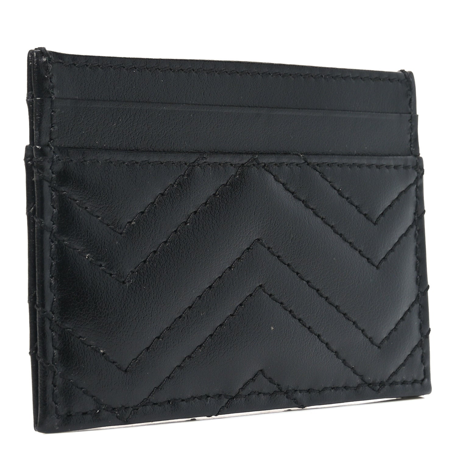 Gucci Calfskin Matelasse GG Marmont Card Holder Black 2 of 7