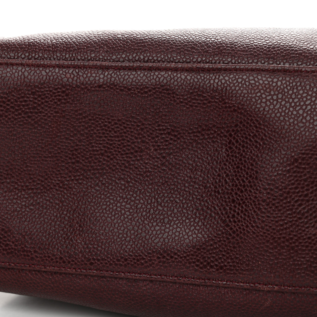 Caviar Flap Shoulder Bag Burgundy