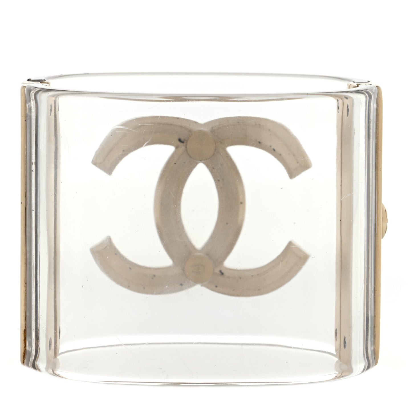 Lucite Pearl CC Cuff Light Gold