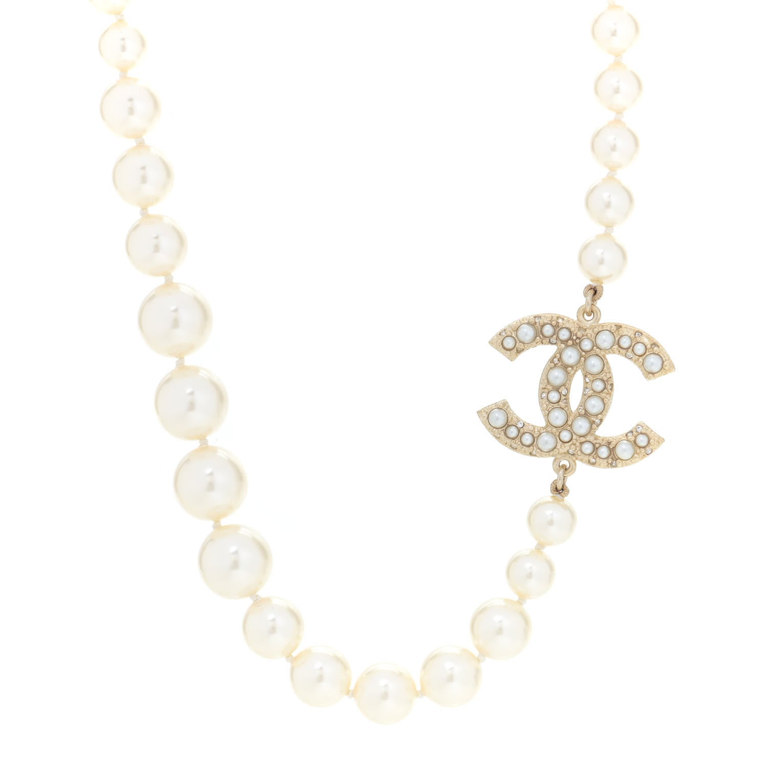 Chanel Pearl CC 100th Anniversary Necklace Light Gold 1 of 6