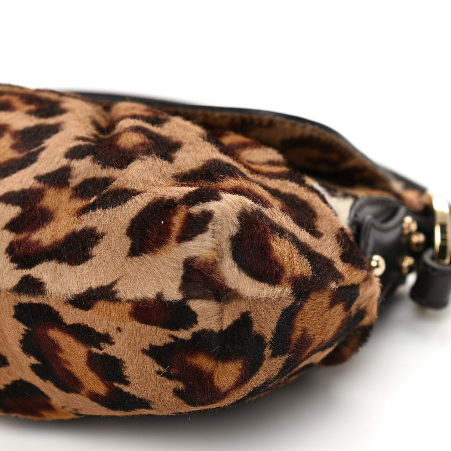 Fendi Calf Hair Leopard Small Chef Shoulder Bag Tobacco 8 of 9