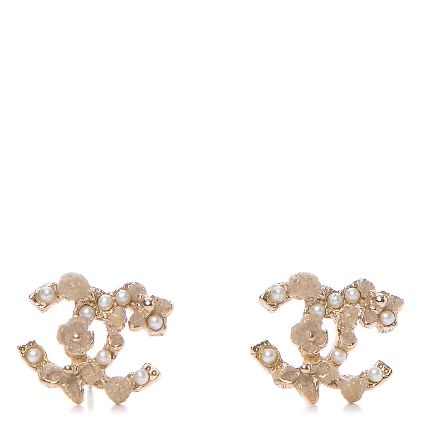 Pearl CC Earrings Light Gold