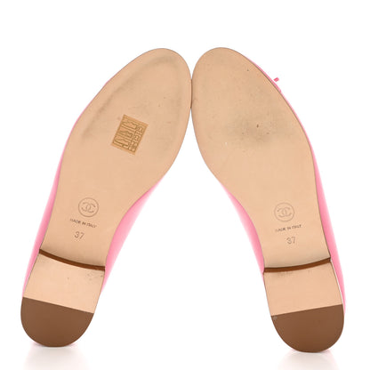 Chanel Lambskin Cap Toe CC Ballerina Flats 37 Pink 5 of 13