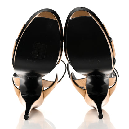 Saint Laurent Metallic Crackled Calfskin Tribute 105 Platform Sandals 39.5 Black Gold 5 of 12