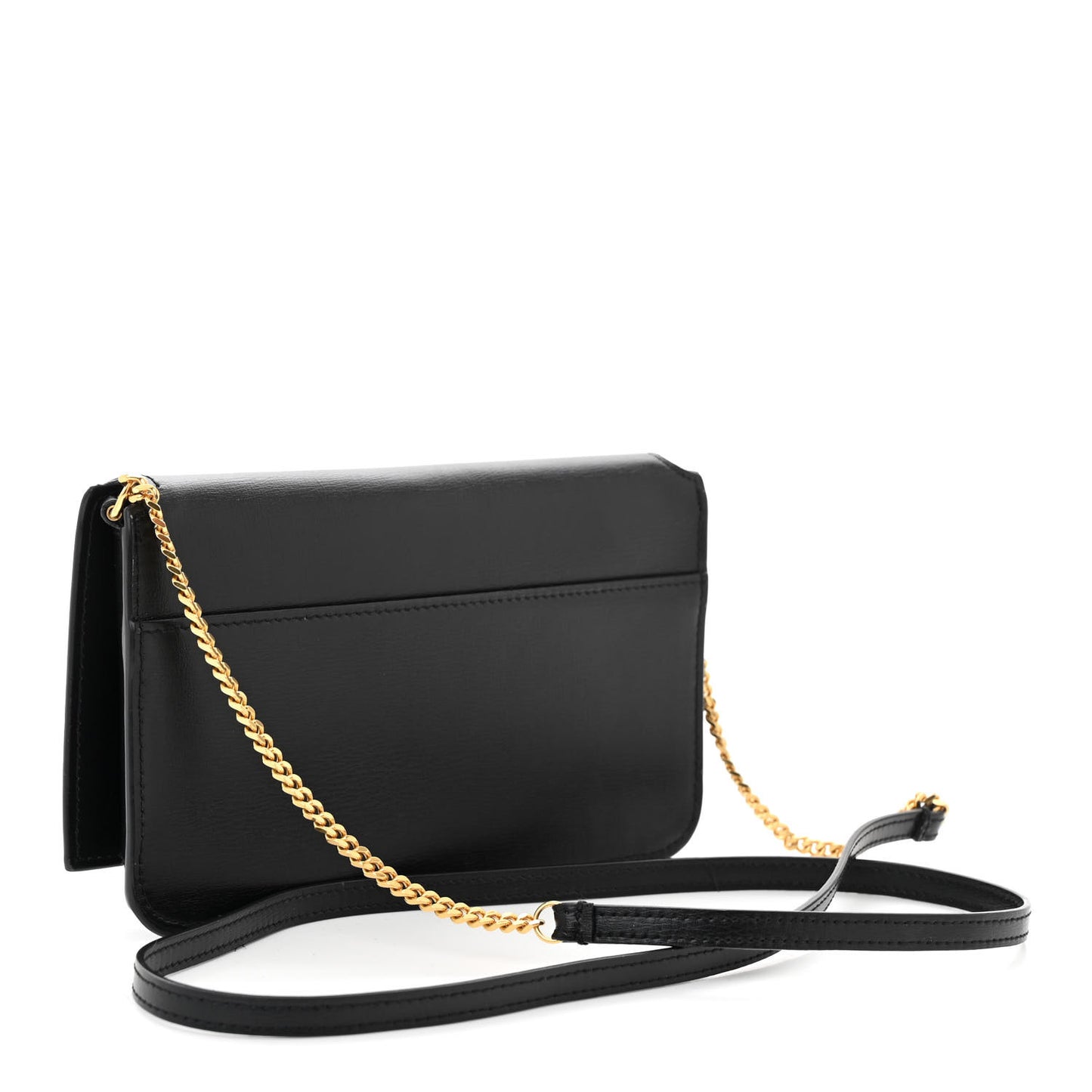 Smooth Calfskin Monogram Phone Holder Crossbody Black
