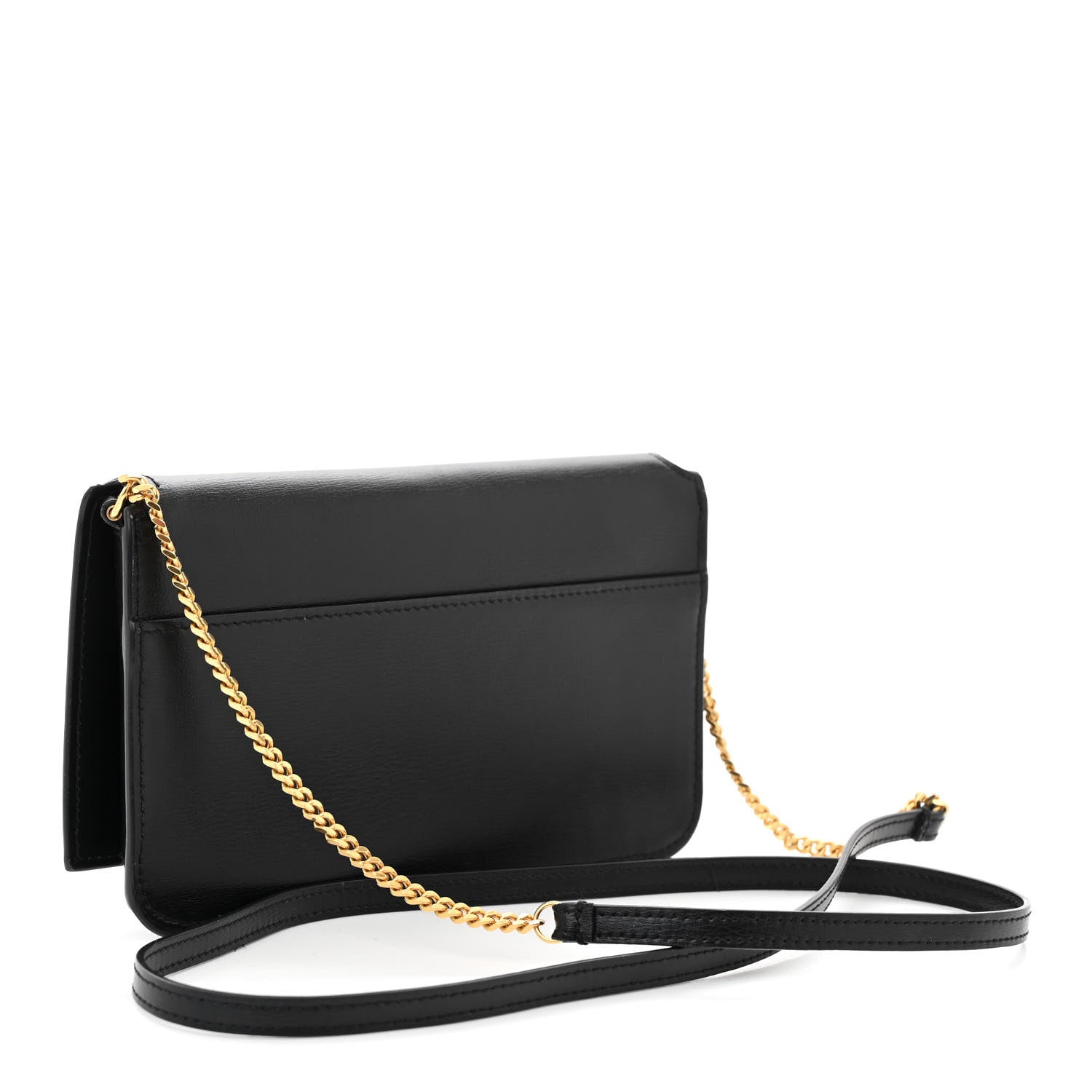 Saint Laurent Smooth Calfskin Monogram Phone Holder Crossbody Black 3 of 12