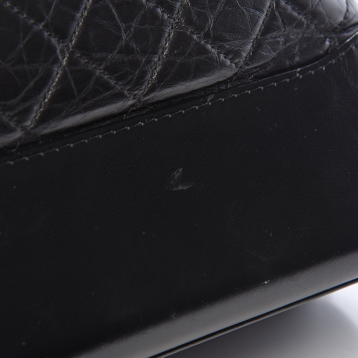 Aged Calfskin Quilted Large Gabrielle Hobo Black