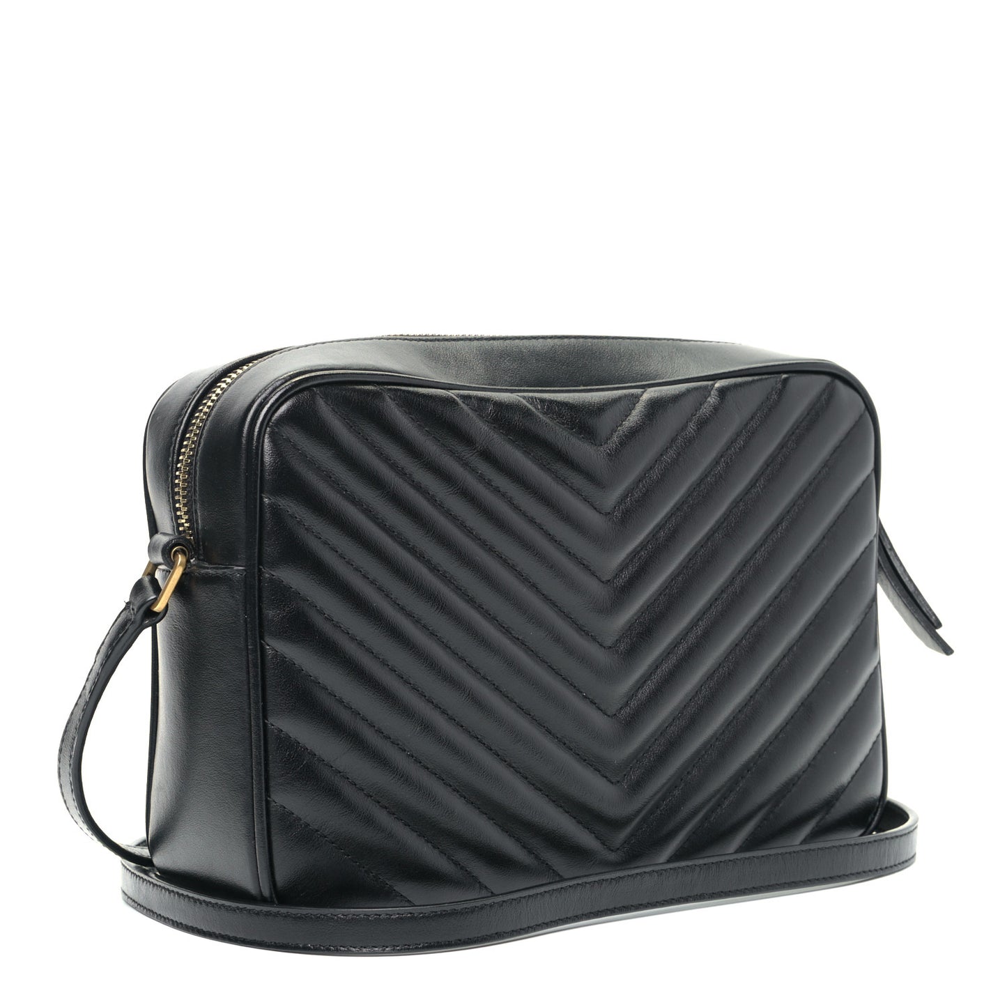 Calfskin Matelasse Monogram Lou Camera Bag Black