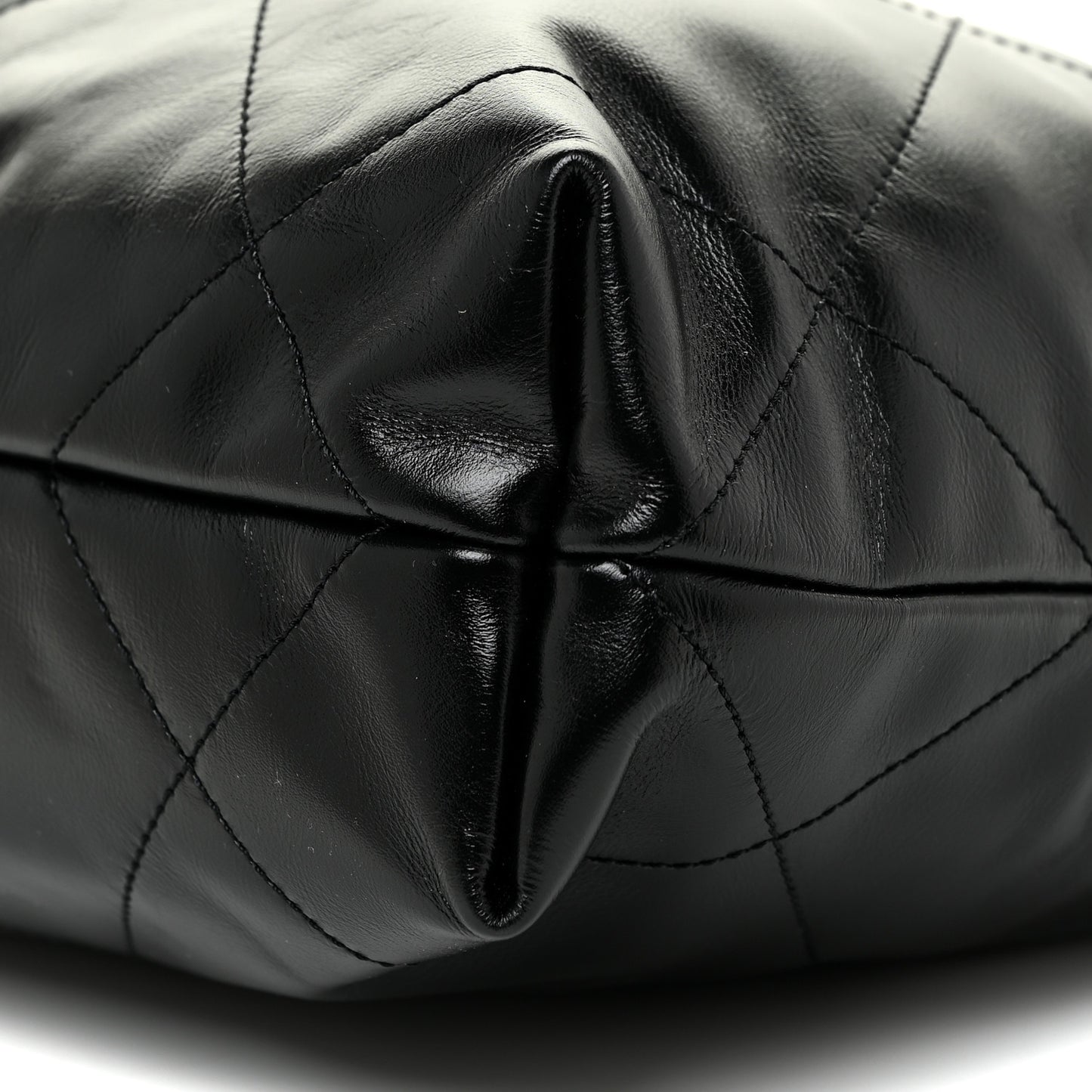 Shiny Calfskin Quilted Small Chanel 22 Black