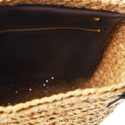 Saint Laurent Raffia Calfskin Small Panier Tote Naturale Nut 10 of 13