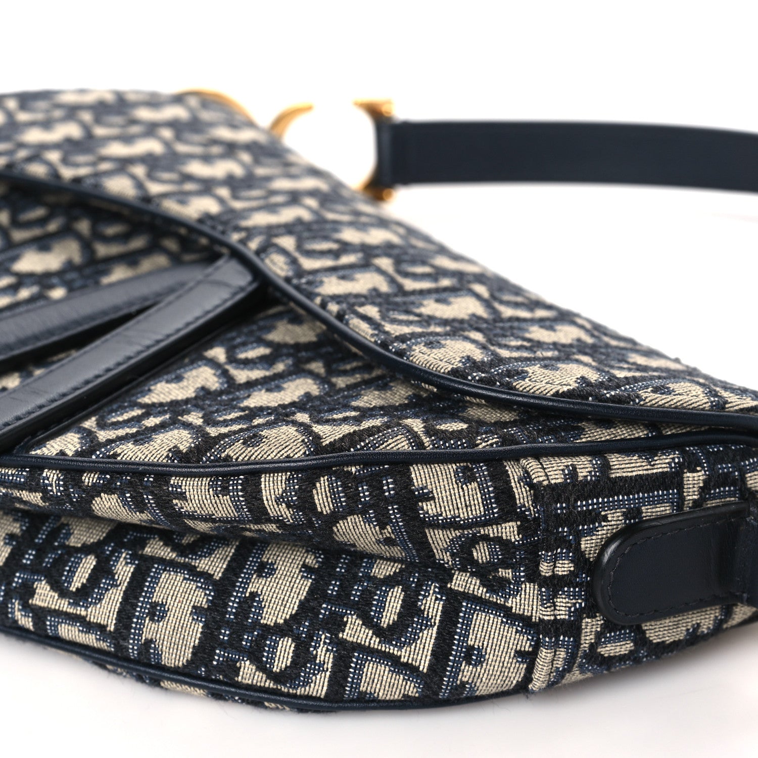 Christian Dior Oblique Saddle Bag Blue 10 of 15