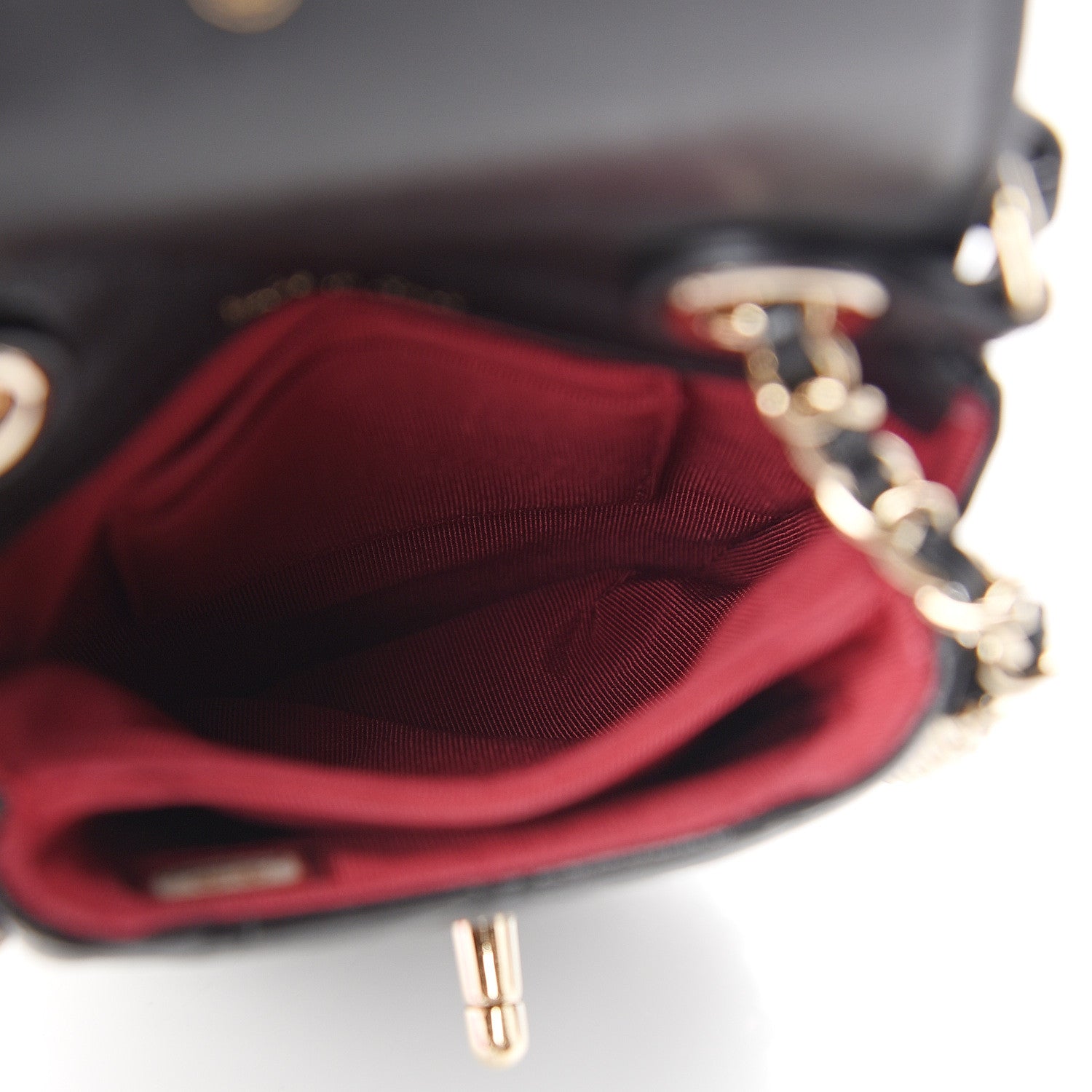 Chanel Lambskin Quilted Chain Around Flap Crossbody Black 6 of 11