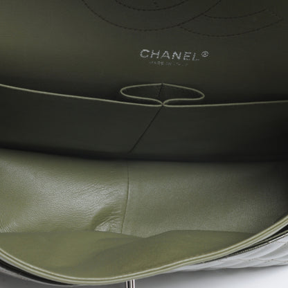 Chanel Striated Patent Jumbo Double Flap Green 7 of 8