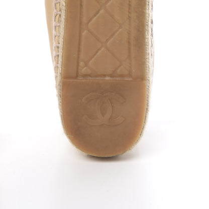 Chanel Lambskin CC Espadrilles 39 Beige Black 8 of 11