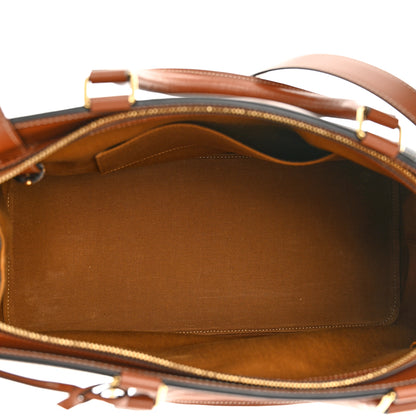 Celine Triomphe Canvas Calfskin Cabas De France Handbag Tan 5 of 8
