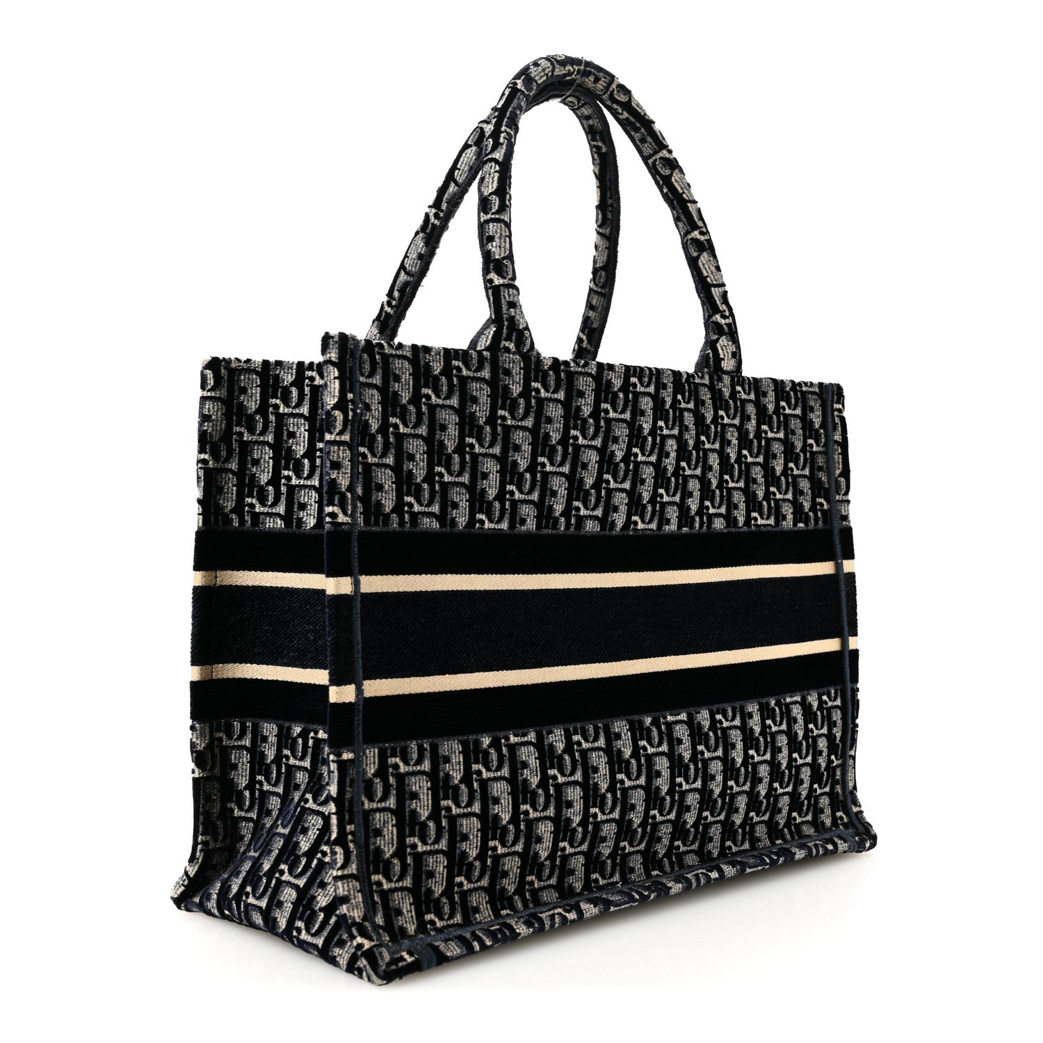 Christian Dior Oblique Velvet Medium Book Tote Blue Multicolor 3 of 12