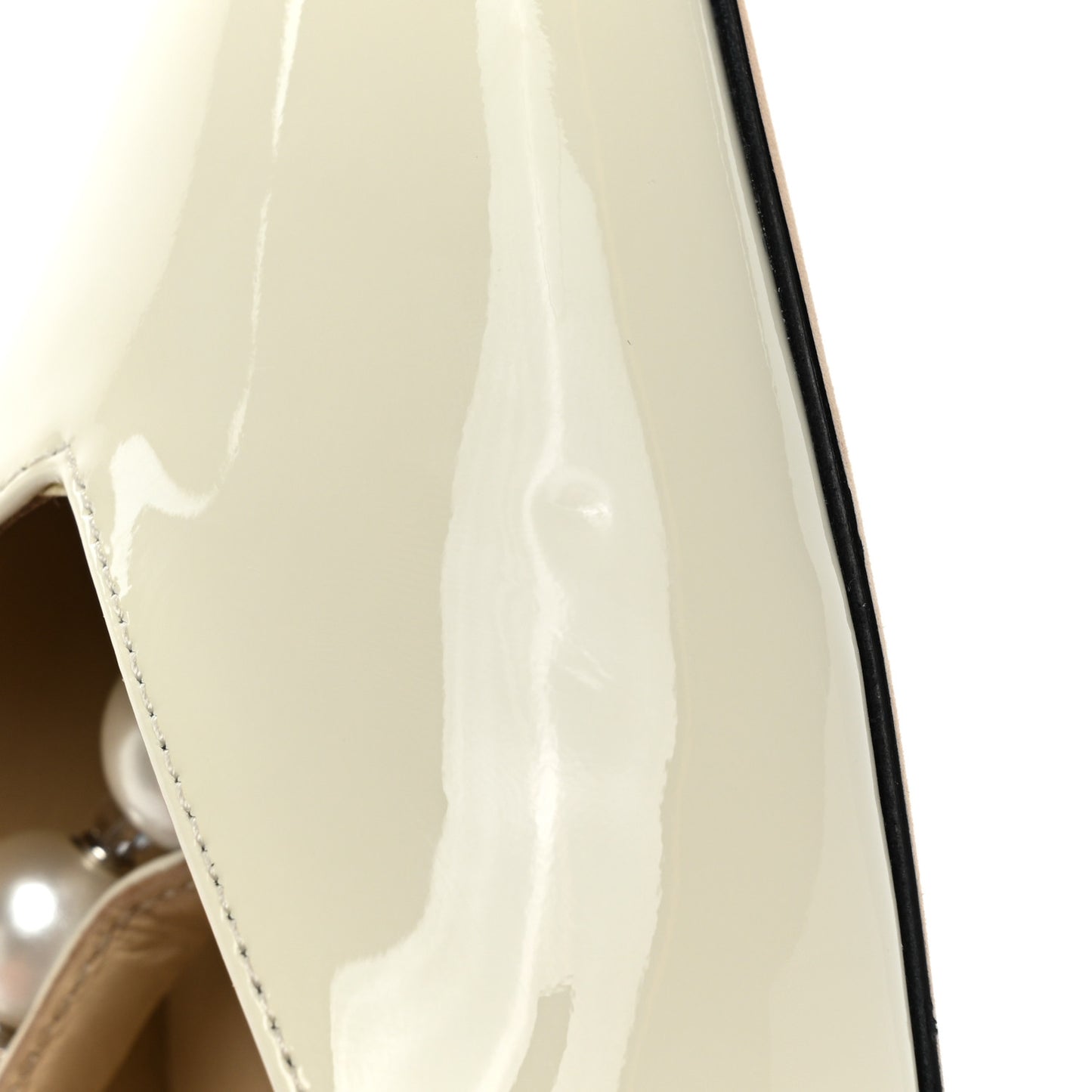 Patent Pearl Embellished Aurelie 65 Pumps 37 Latte White