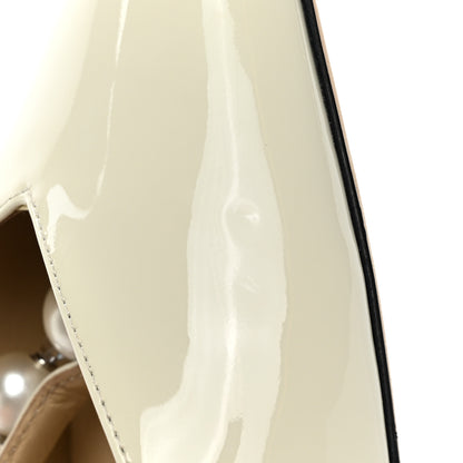 Jimmy Choo Patent Pearl Embellished Aurelie 65 Pumps 37 Latte White 8 of 8