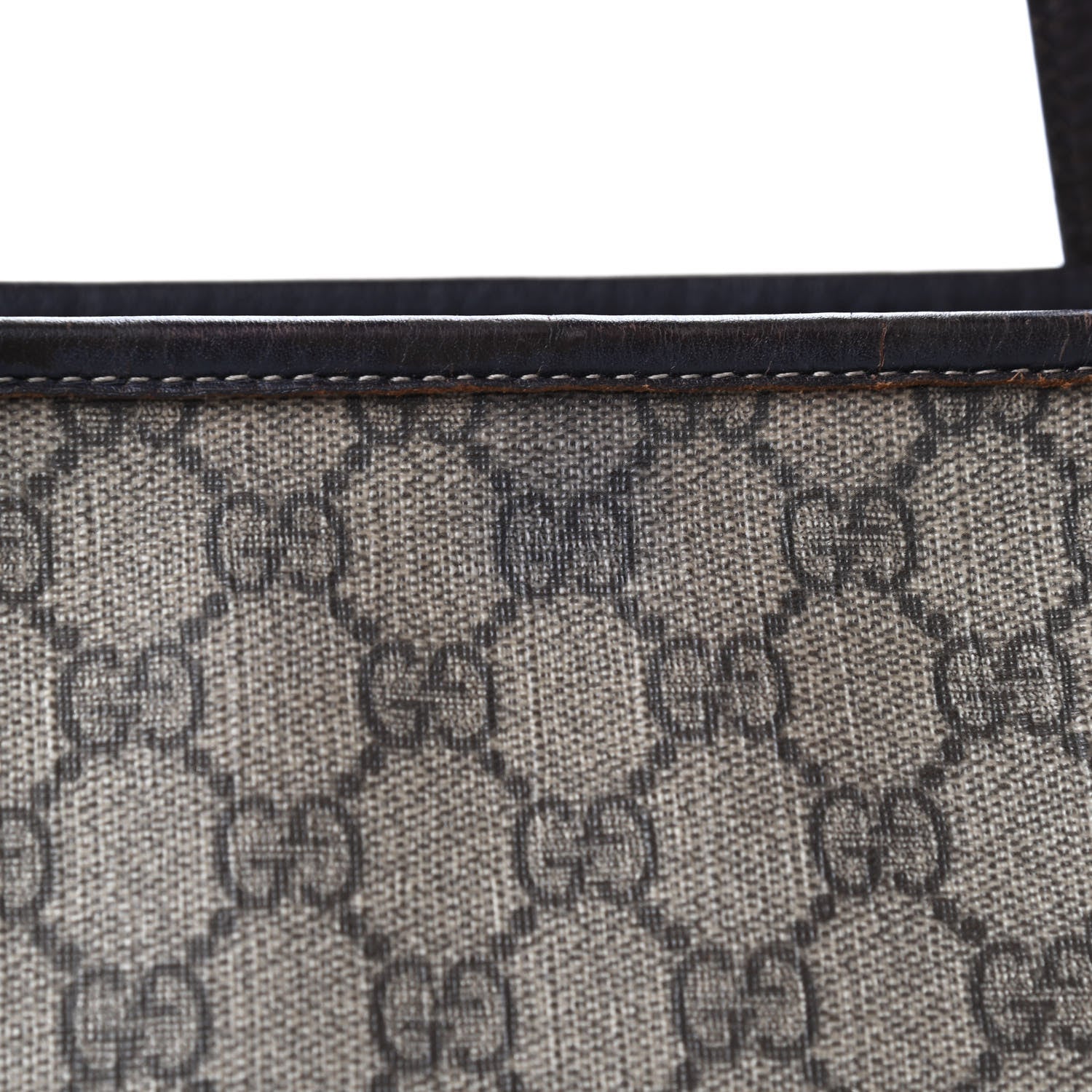 Gucci GG Supreme Monogram Medium Zippered Shopping Tote Dark Brown 10 of 11