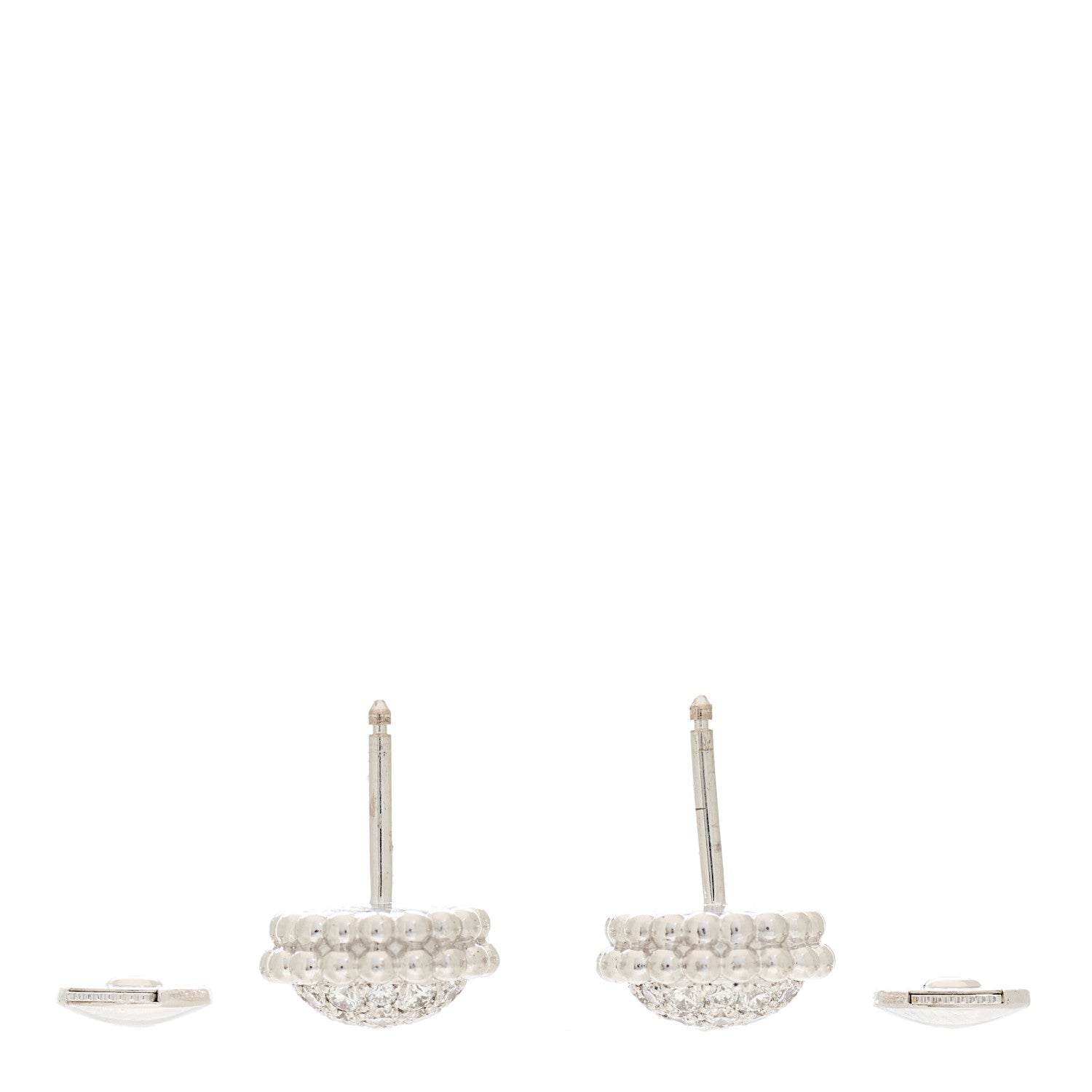 Van Cleef & Arpels 18K White Gold Diamond Perlee Earrings 3 of 4