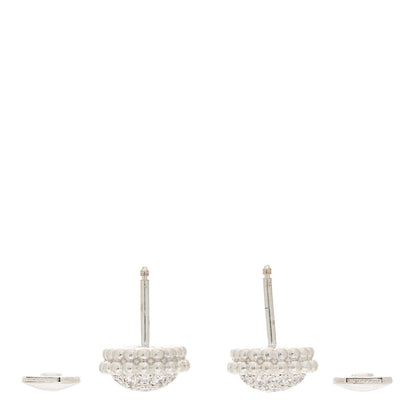Van Cleef & Arpels 18K White Gold Diamond Perlee Earrings 3 of 4