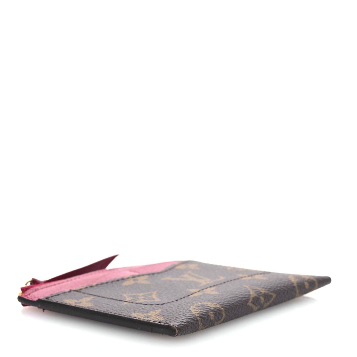 Monogram Zipped Card Holder Fuchsia