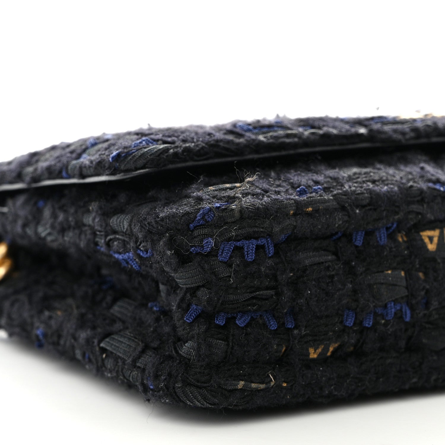 Chanel Tweed Quilted Chanel 19 Wallet On Chain WOC Black Navy Gold 10 of 11