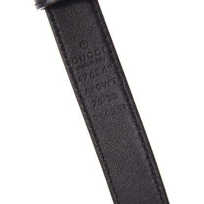 Gucci Calfskin Pearl Double G 20mm Belt 75 30 Black Cream 5 of 6
