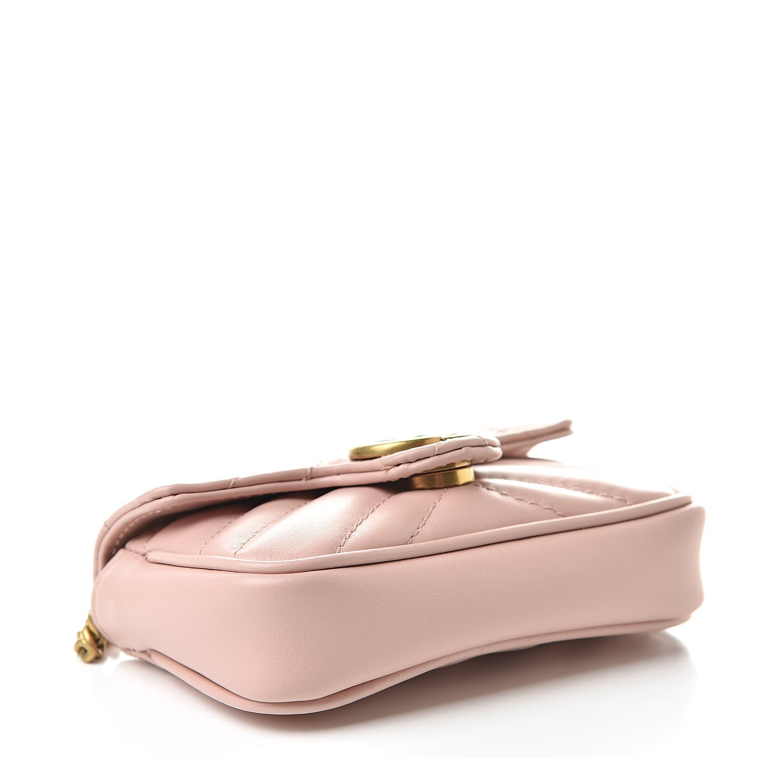 Gucci Calfskin Matelasse Heart GG Marmont 2.0 Coin Purse On A Chain Perfect Pink 4 of 8